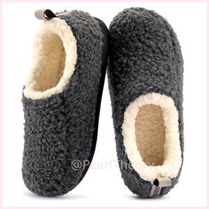 Faux Shearling Closed Back Memory Foam Slipper